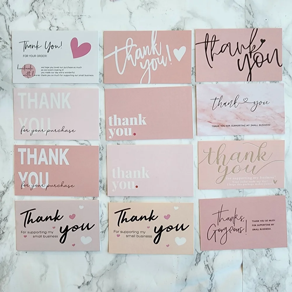 220pc Thank You Business Cards & Stickers